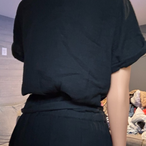 LOFT Black Button-Down Jumpsuit - Picture 4 of 8